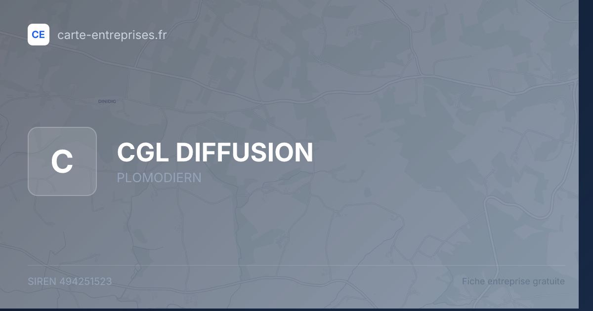 CGL DIFFUSION — 494251523 — fiche entreprise