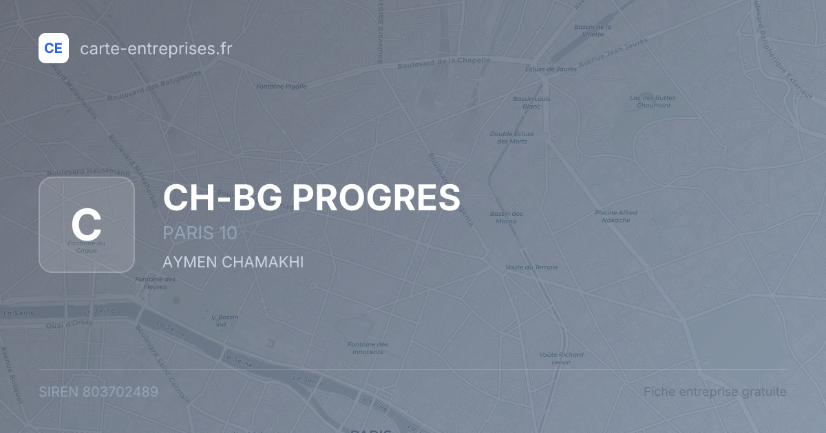 CH-BG PROGRES — 803702489 — fiche entreprise