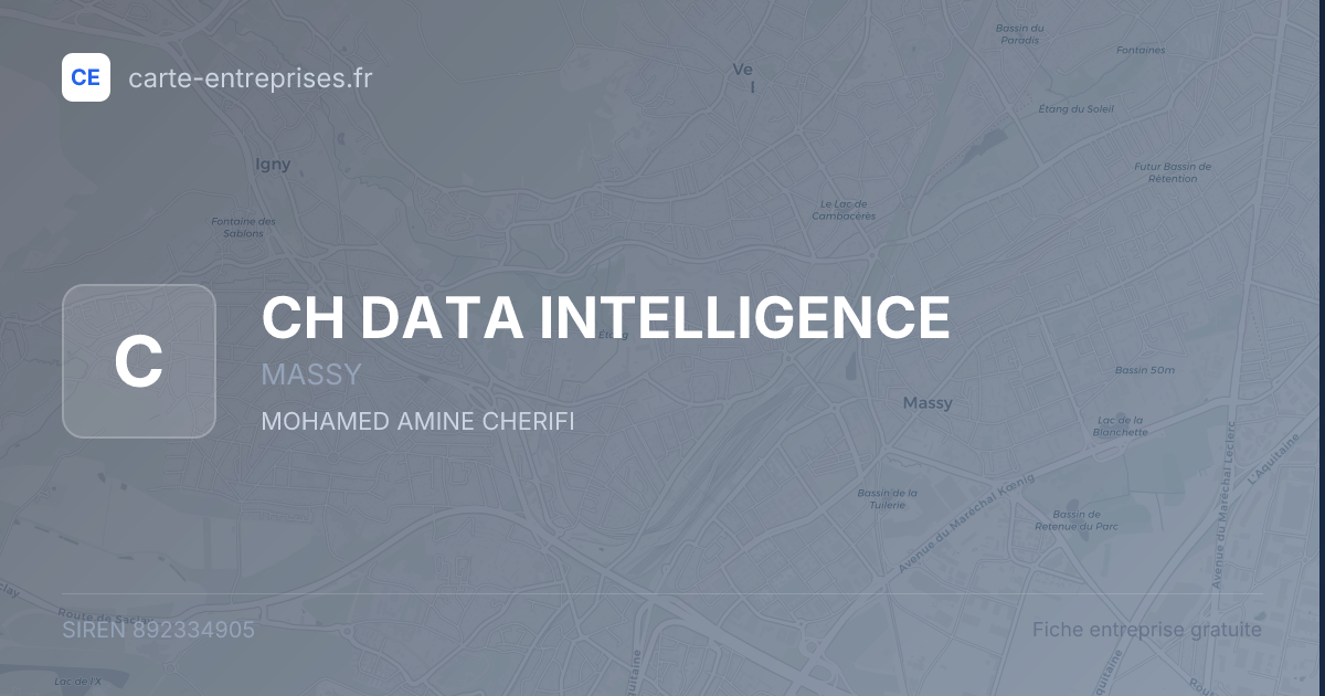 CH DATA INTELLIGENCE — 892334905 — fiche entreprise