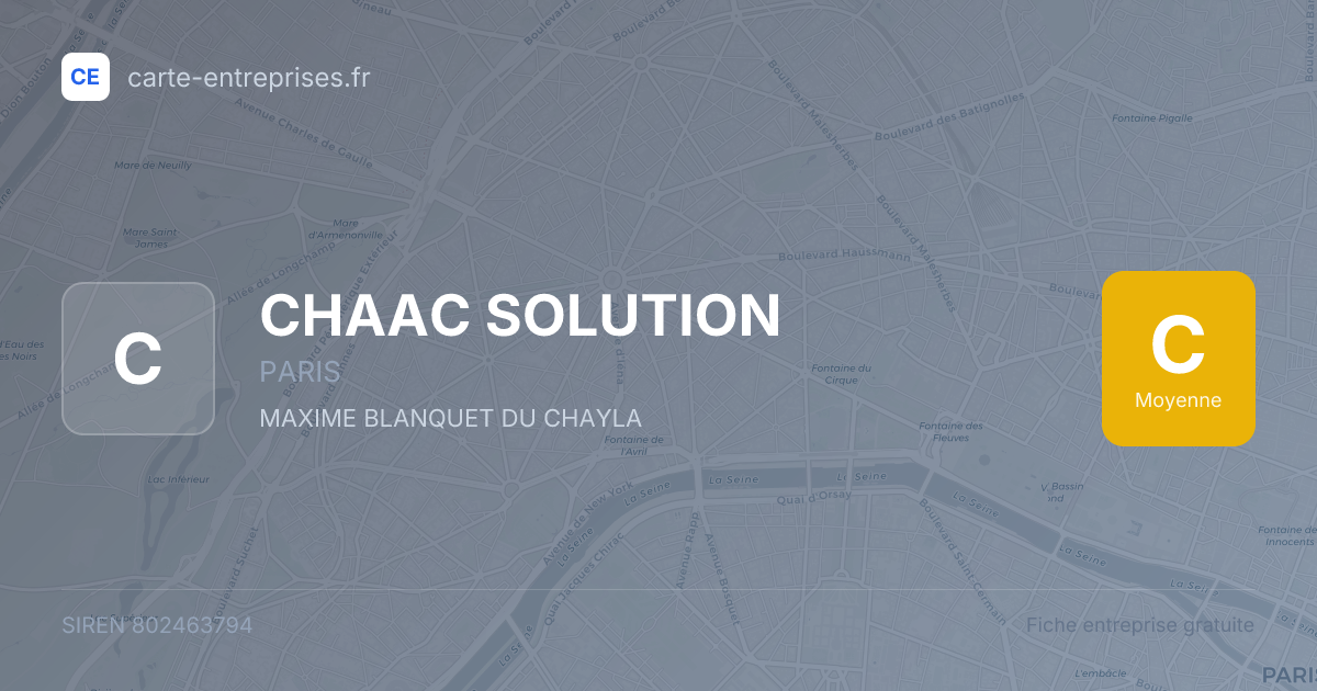 CHAAC SOLUTION — 802463794 — fiche entreprise