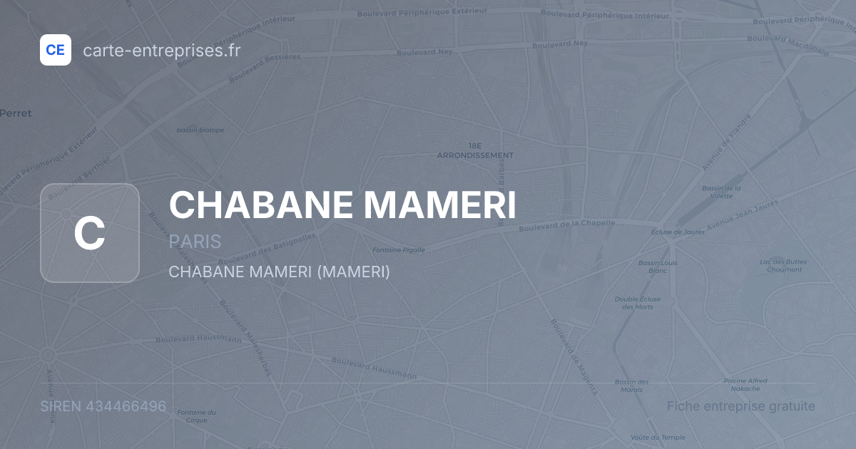 CHABANE MAMERI — 434466496 — fiche entreprise