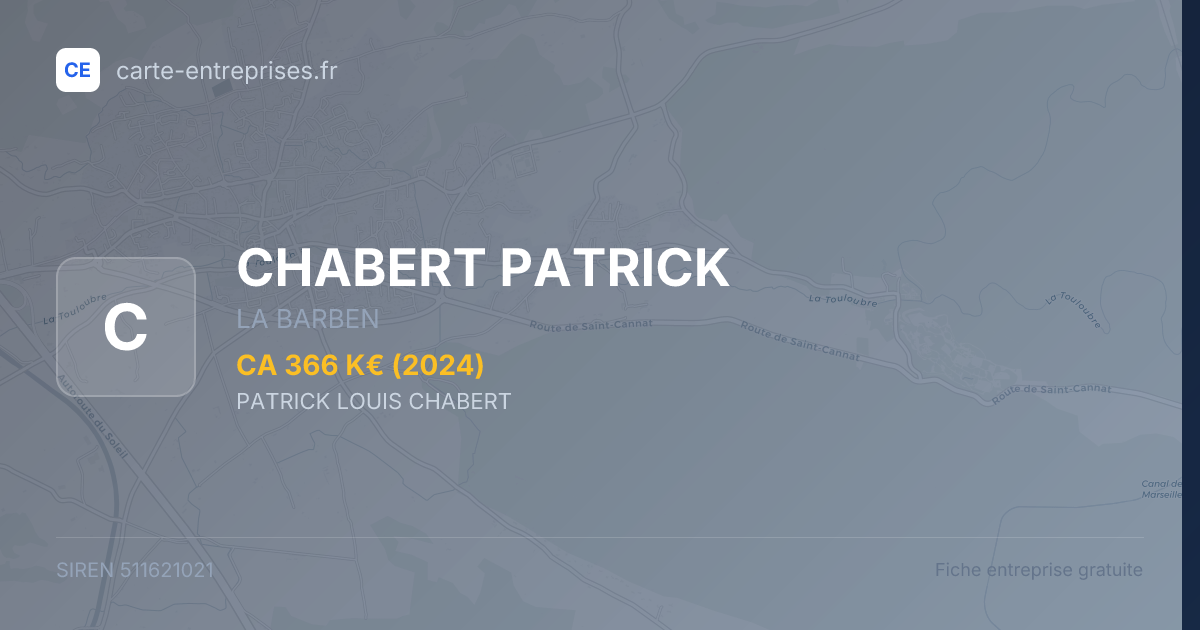 CHABERT PATRICK — 511621021 — fiche entreprise
