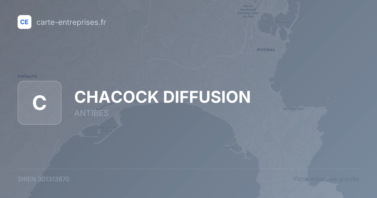 CHACOCK DIFFUSION — 301313870 — fiche entreprise