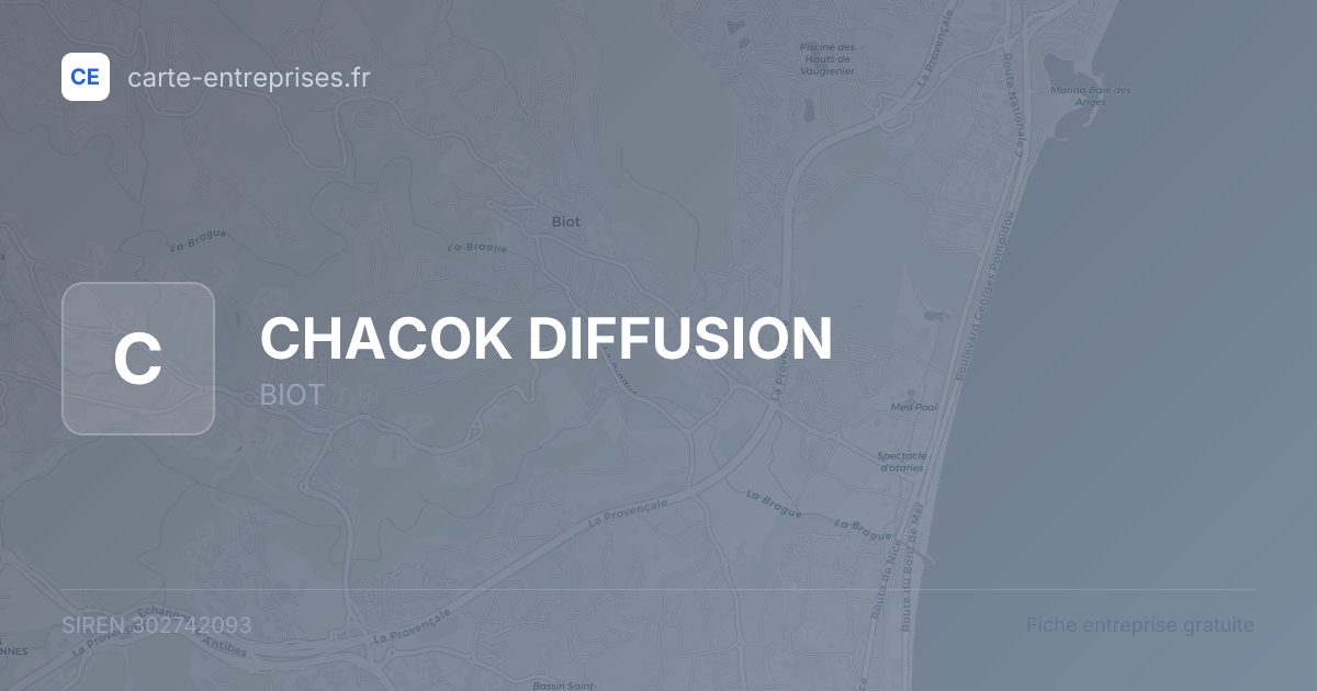 CHACOK DIFFUSION — 302742093 — fiche entreprise