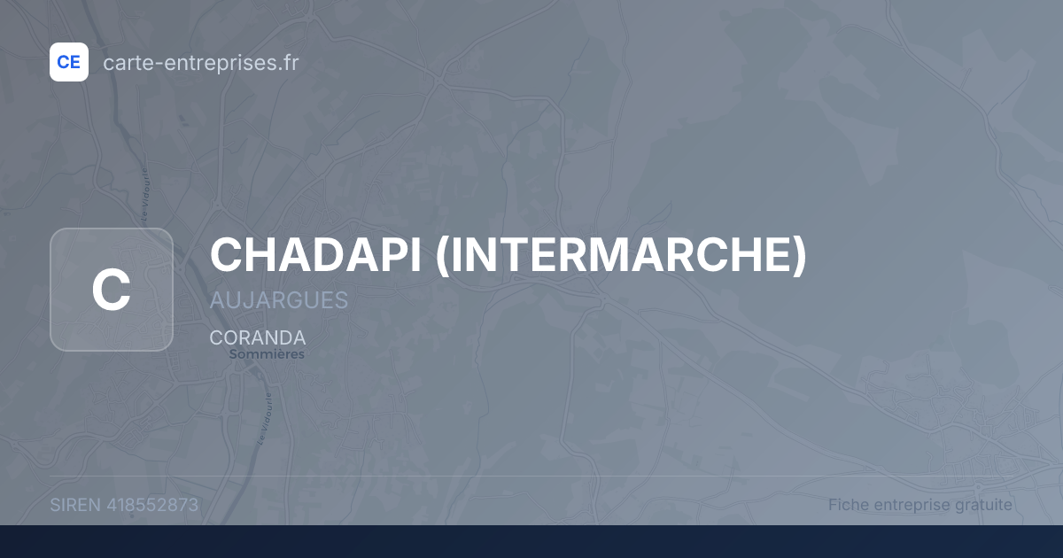 CHADAPI (INTERMARCHE) — 418552873 — fiche entreprise