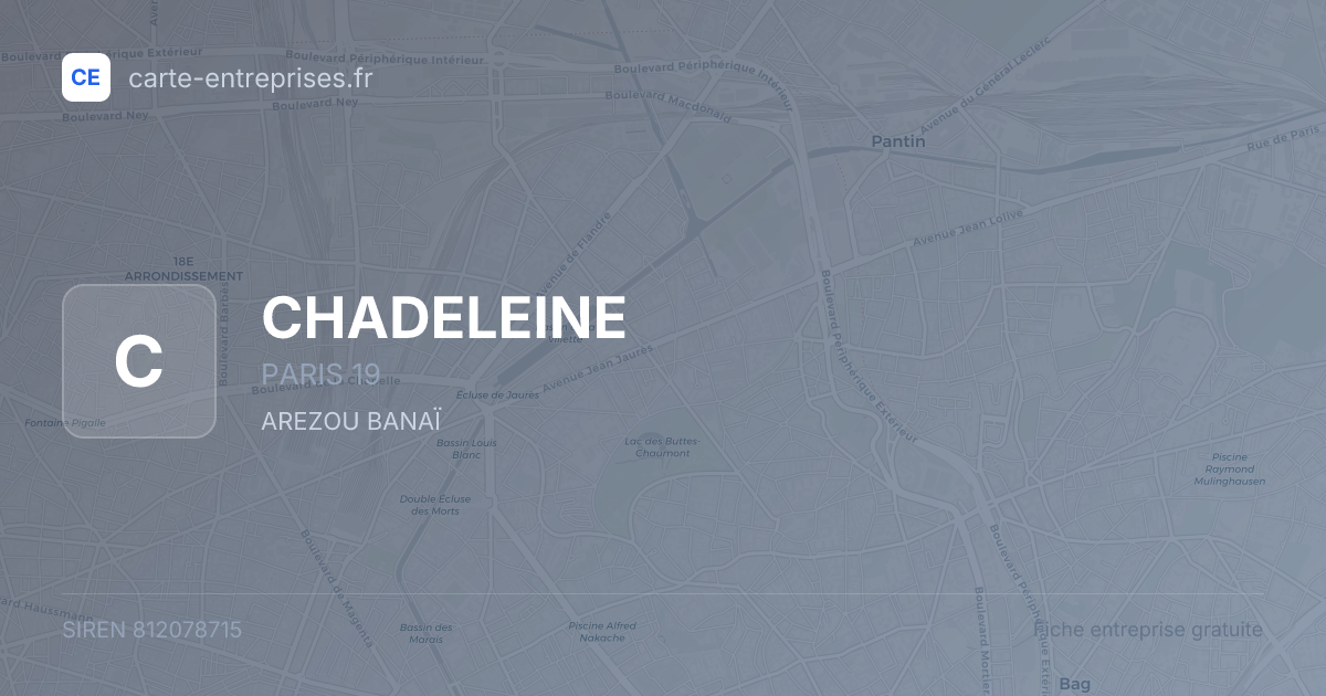 CHADELEINE — 812078715 — fiche entreprise