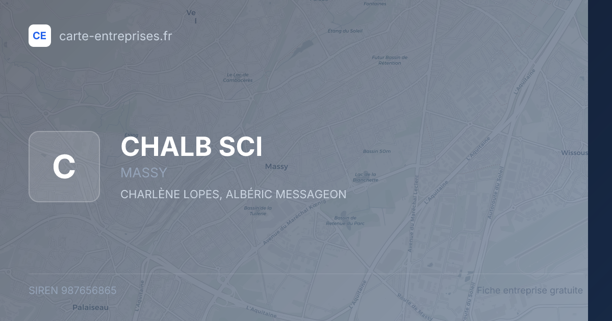 CHALB SCI — 987656865 — fiche entreprise