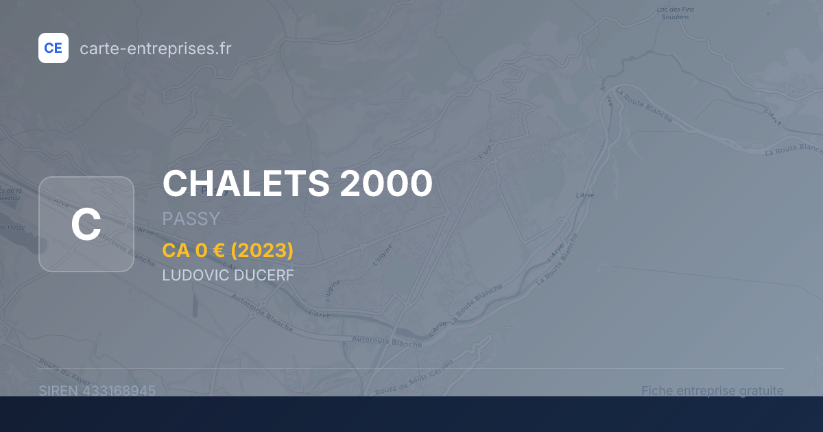 CHALETS 2000 — 433168945 — fiche entreprise