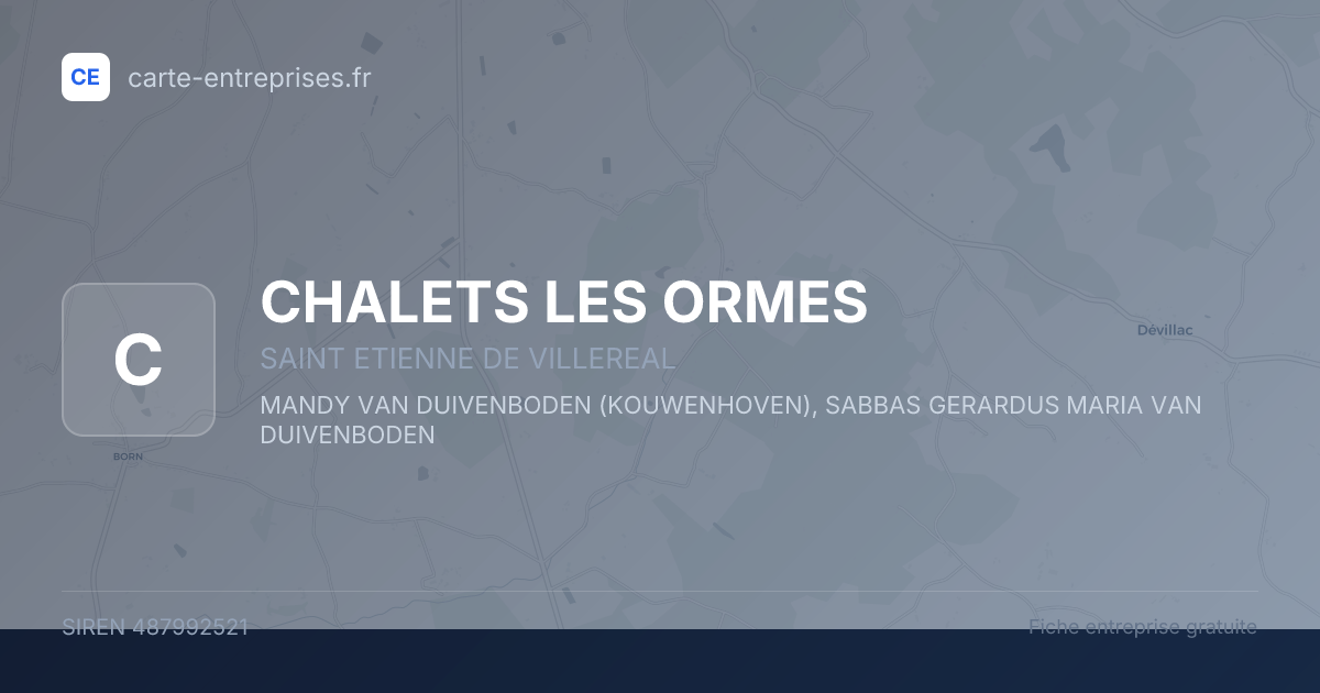 CHALETS LES ORMES — 487992521 — fiche entreprise