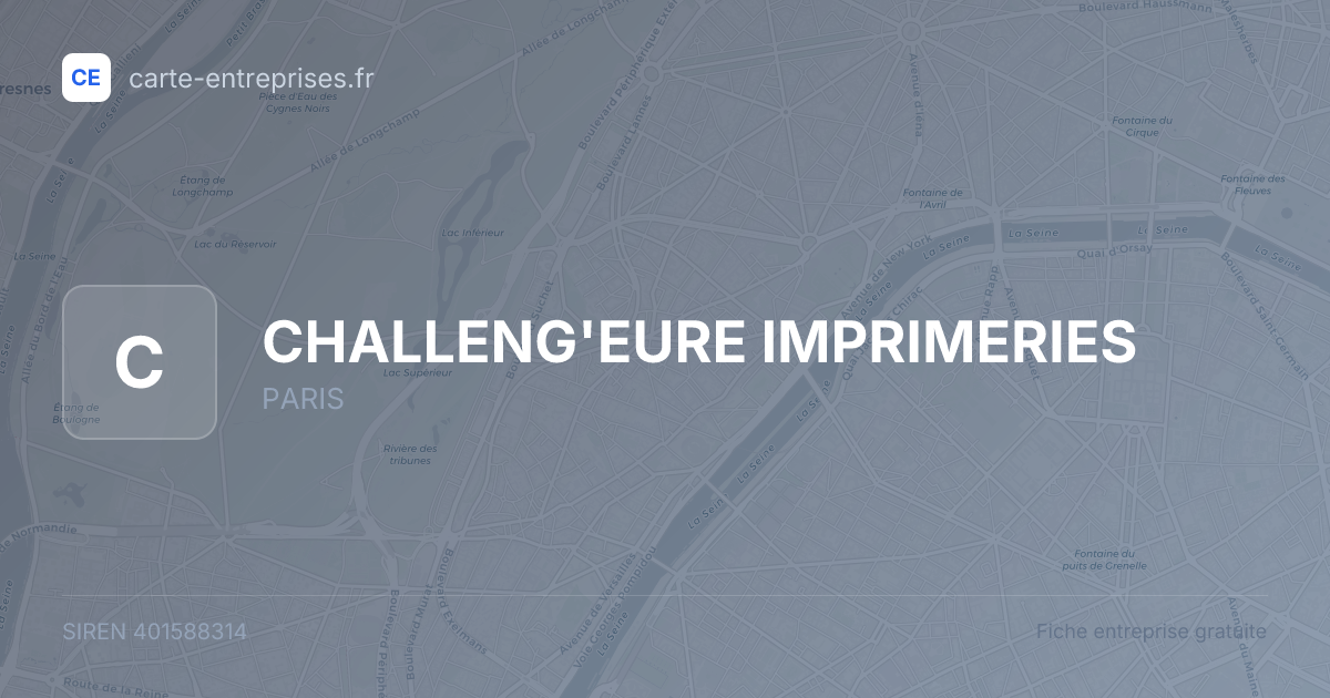 CHALLENG'EURE IMPRIMERIES — 401588314 — fiche entreprise