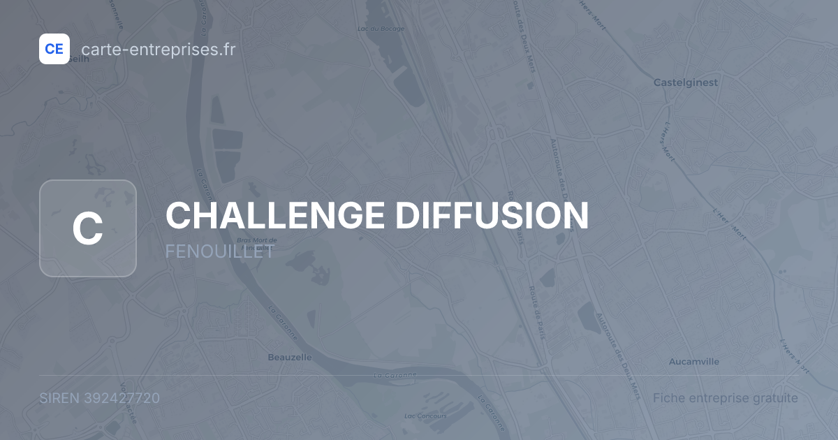 CHALLENGE DIFFUSION — 392427720 — fiche entreprise
