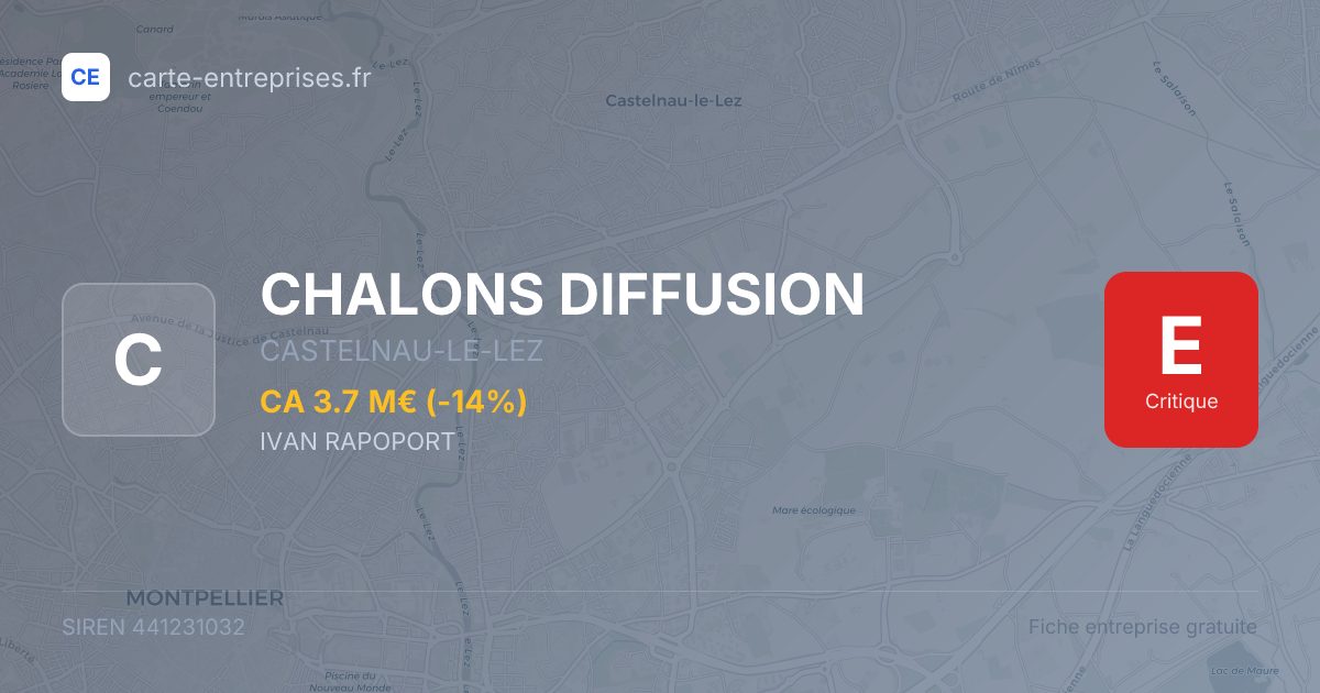 CHALONS DIFFUSION — 441231032 — fiche entreprise