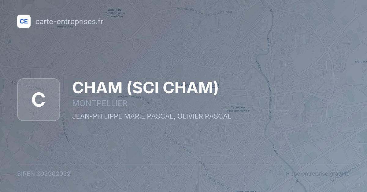 CHAM (SCI CHAM) — 392902052 — fiche entreprise
