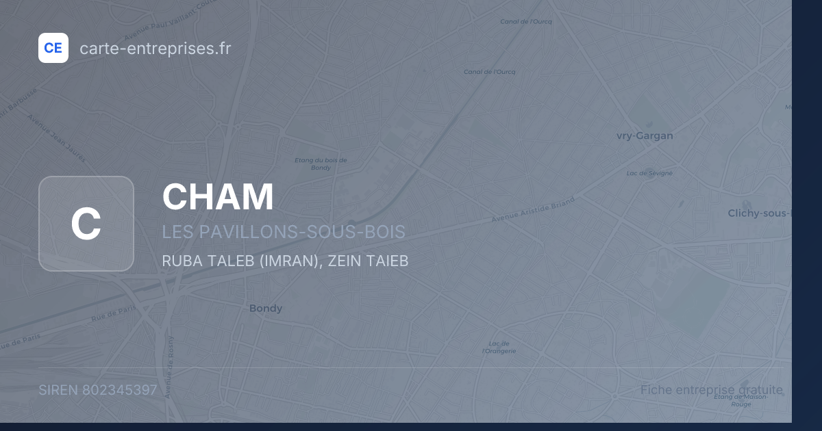 CHAM — 802345397 — fiche entreprise