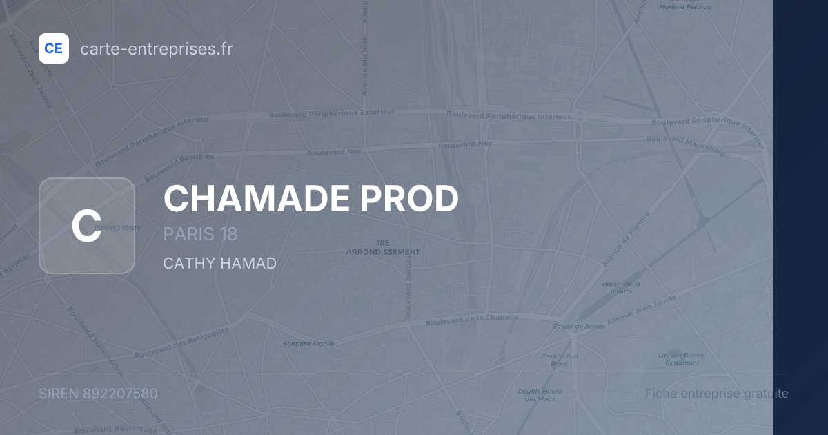 CHAMADE PROD — 892207580 — fiche entreprise