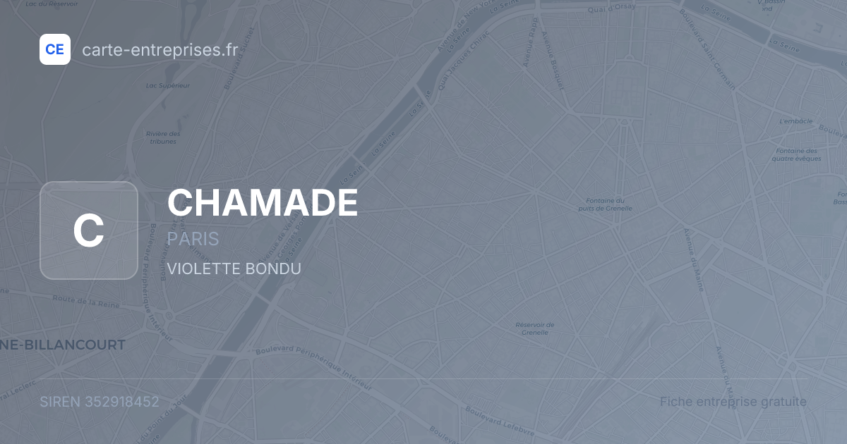 CHAMADE — 352918452 — fiche entreprise