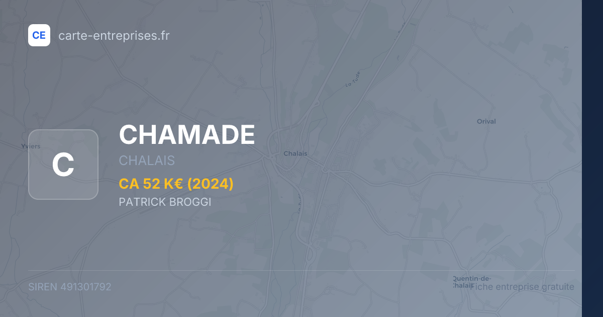 CHAMADE — 491301792 — fiche entreprise