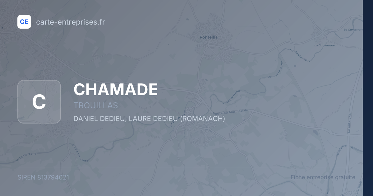 CHAMADE — 813794021 — fiche entreprise