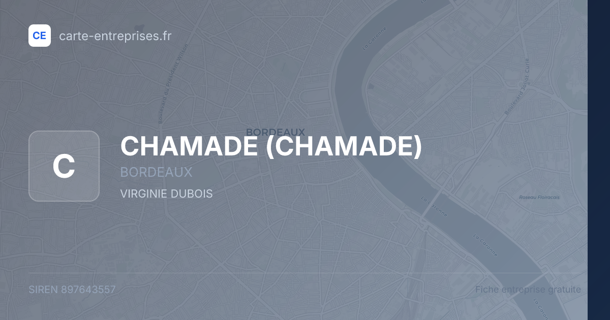 CHAMADE — 897643557 — fiche entreprise