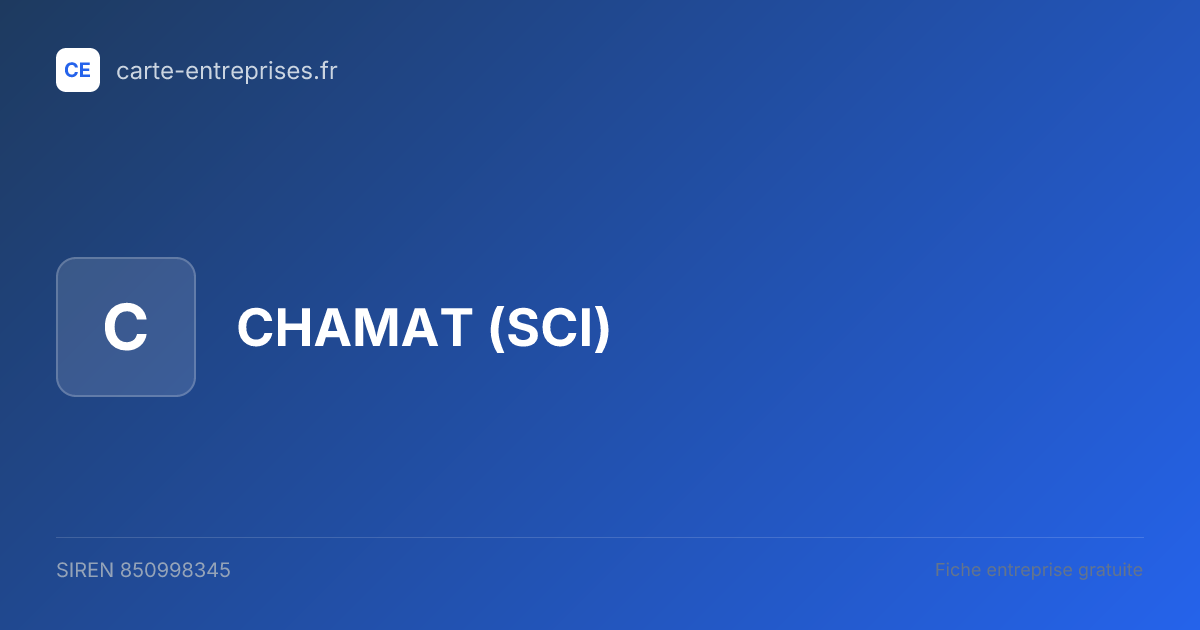 CHAMAT (SCI) — 850998345 — fiche entreprise