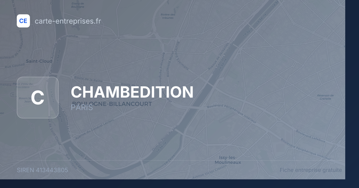CHAMBEDITION — 413443805 — fiche entreprise