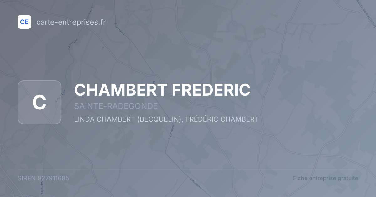 CHAMBERT FREDERIC — 927911685 — fiche entreprise