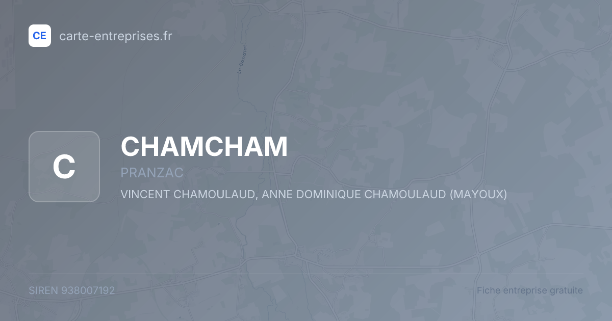 CHAMCHAM — 938007192 — fiche entreprise