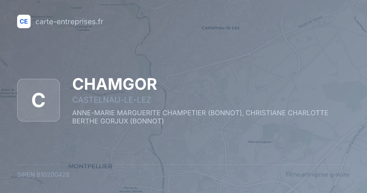 CHAMGOR — 810200428 — fiche entreprise