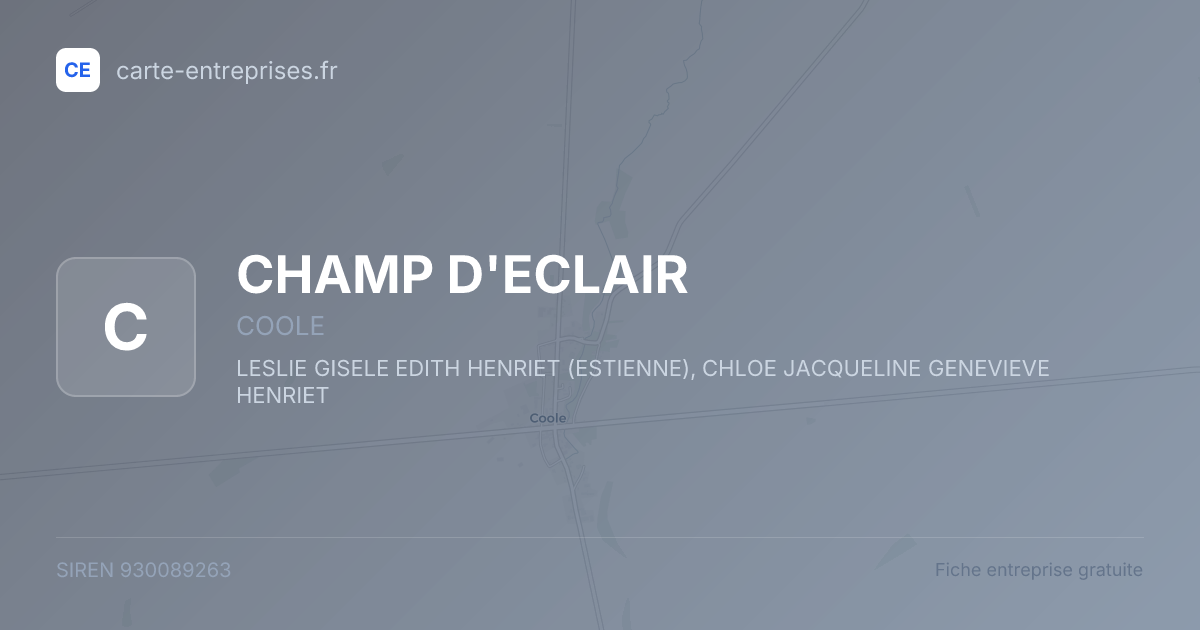 CHAMP D'ECLAIR — 930089263 — fiche entreprise