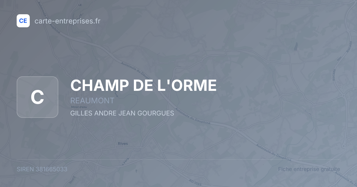 CHAMP DE L'ORME — 381665033 — fiche entreprise