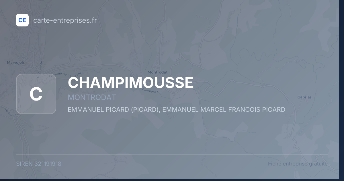 CHAMPIMOUSSE — 321191918 — fiche entreprise
