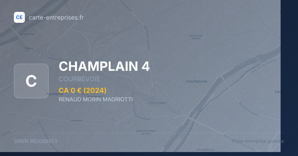 CHAMPLAIN 4 — 982098923 — fiche entreprise