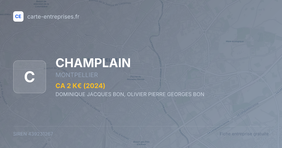 CHAMPLAIN — 439231267 — fiche entreprise