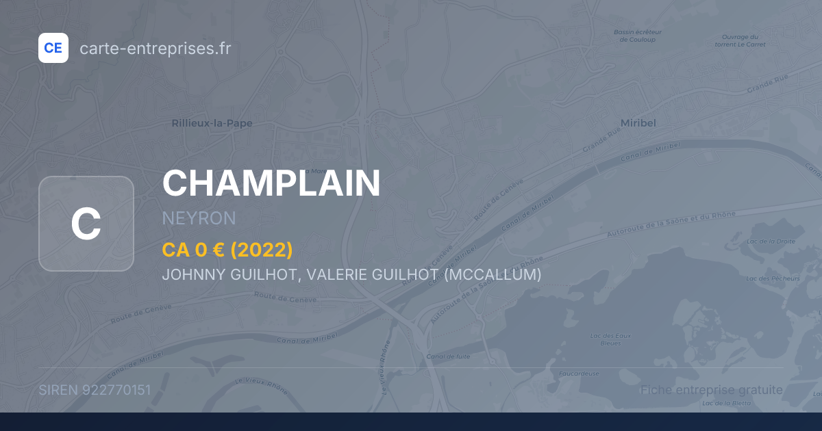 CHAMPLAIN — 922770151 — fiche entreprise