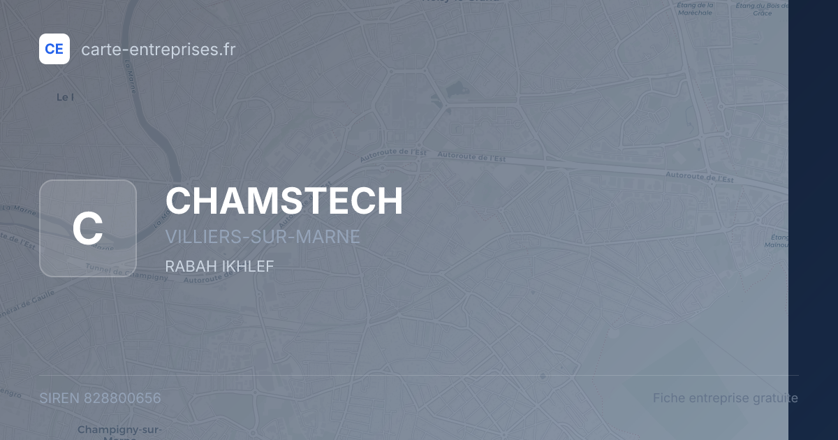 CHAMSTECH — 828800656 — fiche entreprise