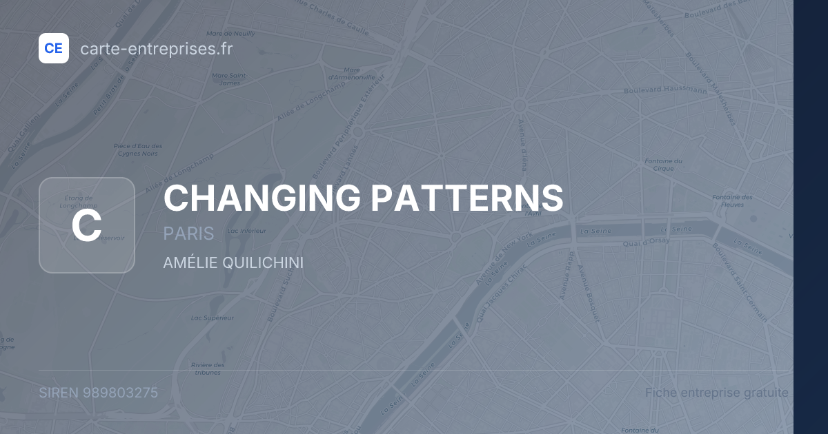 CHANGING PATTERNS — 989803275 — fiche entreprise