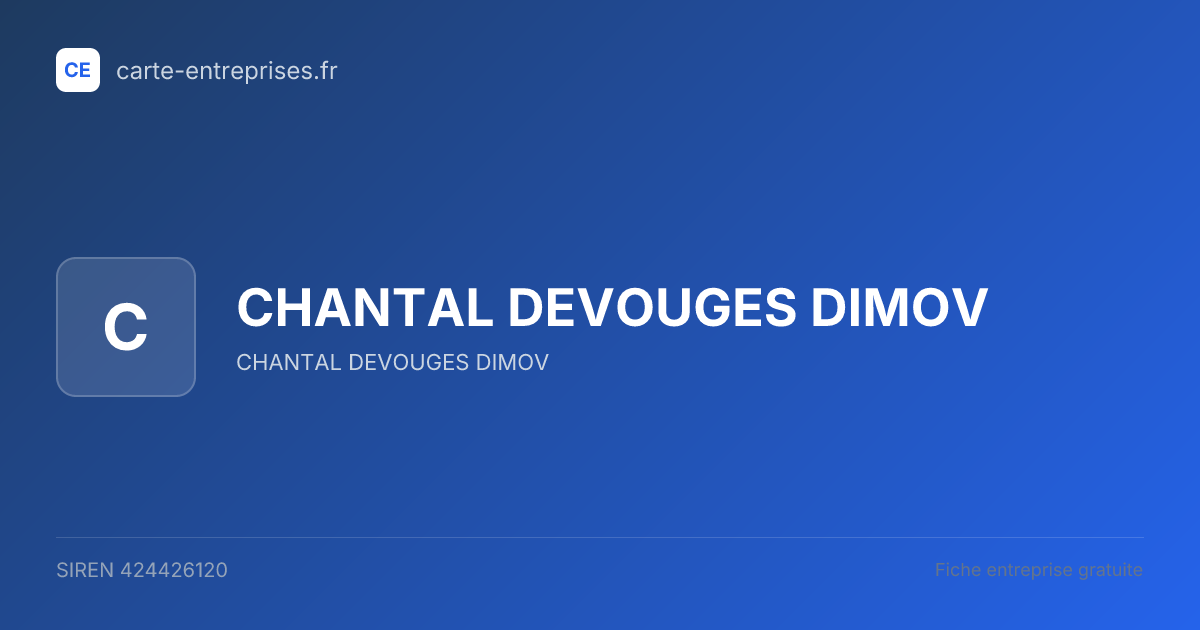 CHANTAL DEVOUGES DIMOV — 424426120 — fiche entreprise