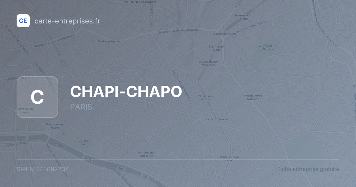 CHAPI-CHAPO — 443092234 — fiche entreprise