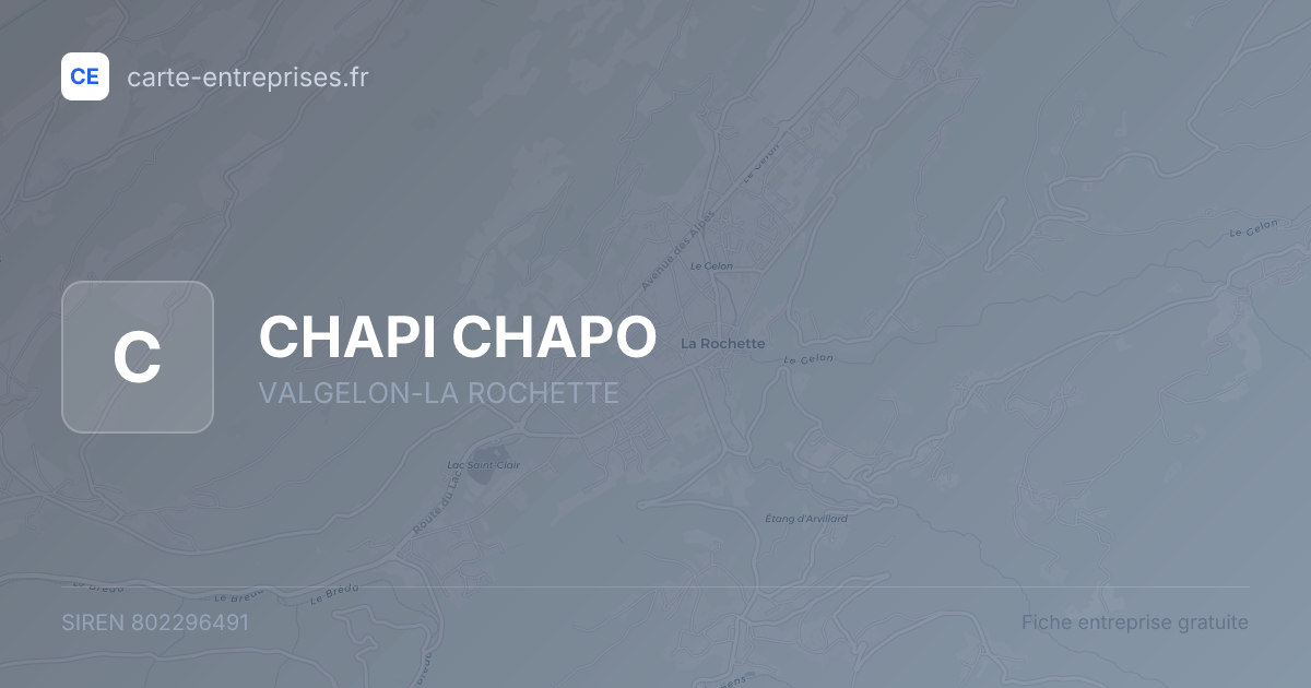 CHAPI CHAPO — 802296491 — fiche entreprise