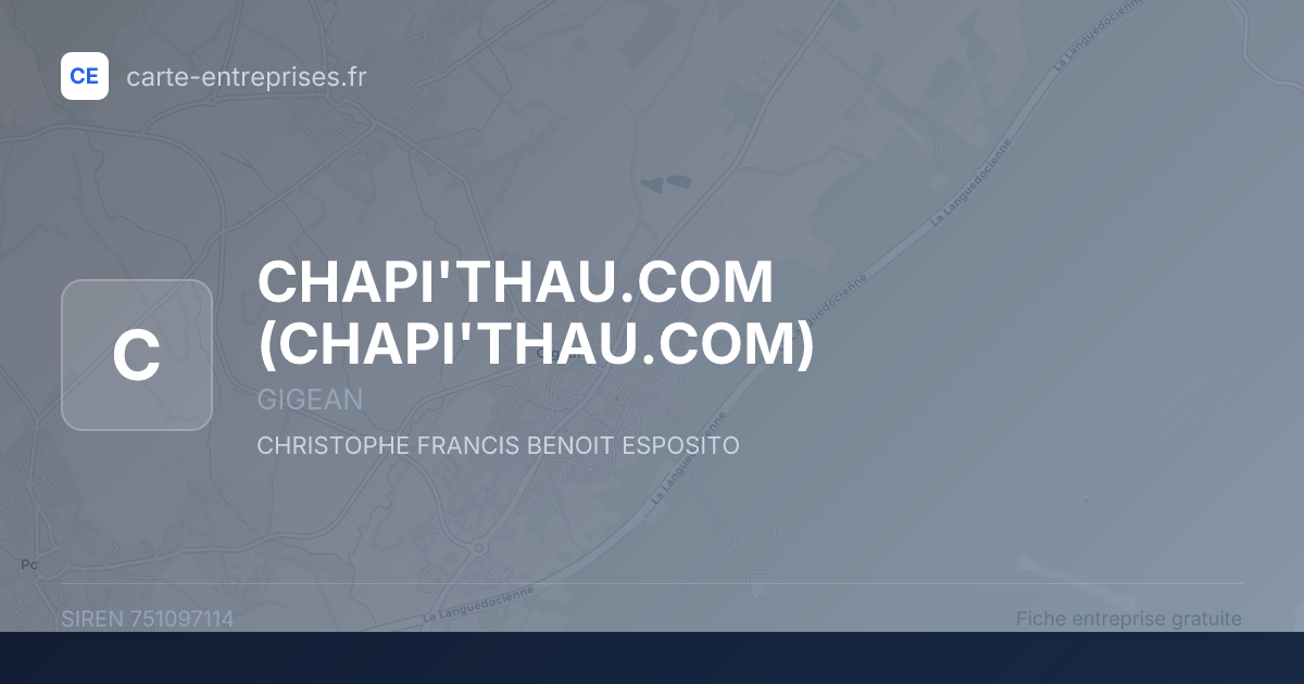 CHAPI'THAU.COM — 751097114 — fiche entreprise