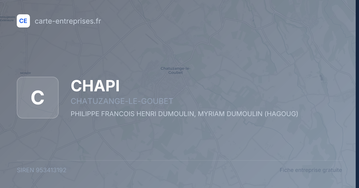 CHAPI — 953413192 — fiche entreprise