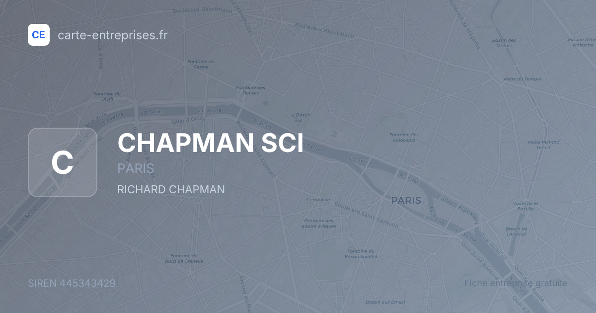 CHAPMAN SCI — 445343429 — fiche entreprise