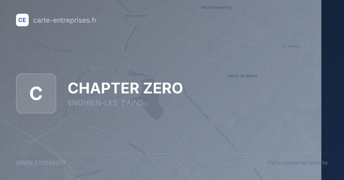 CHAPTER ZERO — 520908377 — fiche entreprise