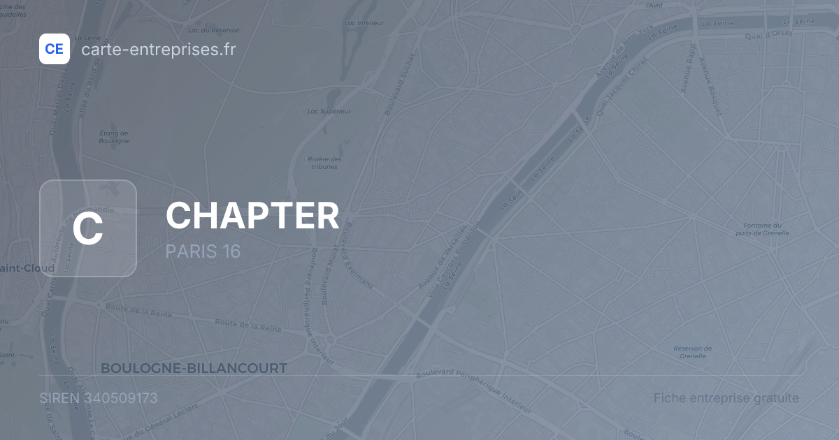 CHAPTER — 340509173 — fiche entreprise