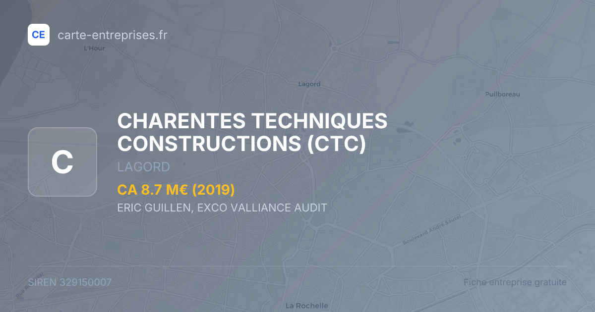 CHARENTES TECHNIQUES CONSTRUCTIONS (CTC) — 329150007 — fiche entreprise