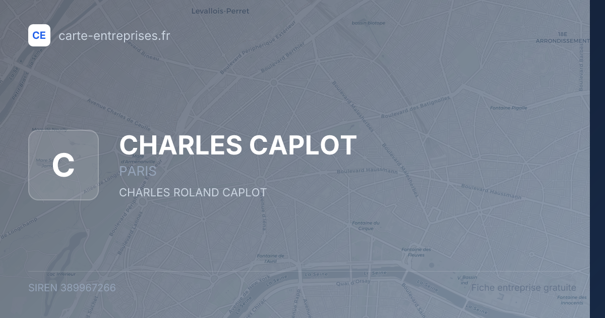 CHARLES CAPLOT — 389967266 — fiche entreprise