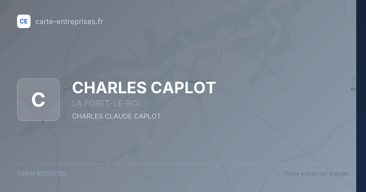 CHARLES CAPLOT — 912917150 — fiche entreprise