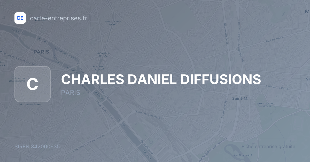 CHARLES DANIEL DIFFUSIONS — 342000635 — fiche entreprise