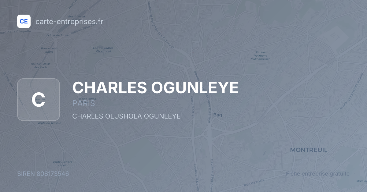 CHARLES OGUNLEYE — 808173546 — fiche entreprise