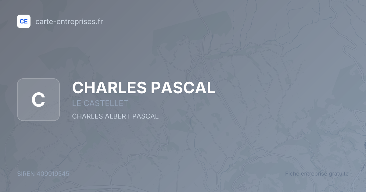 CHARLES PASCAL — 409919545 — fiche entreprise